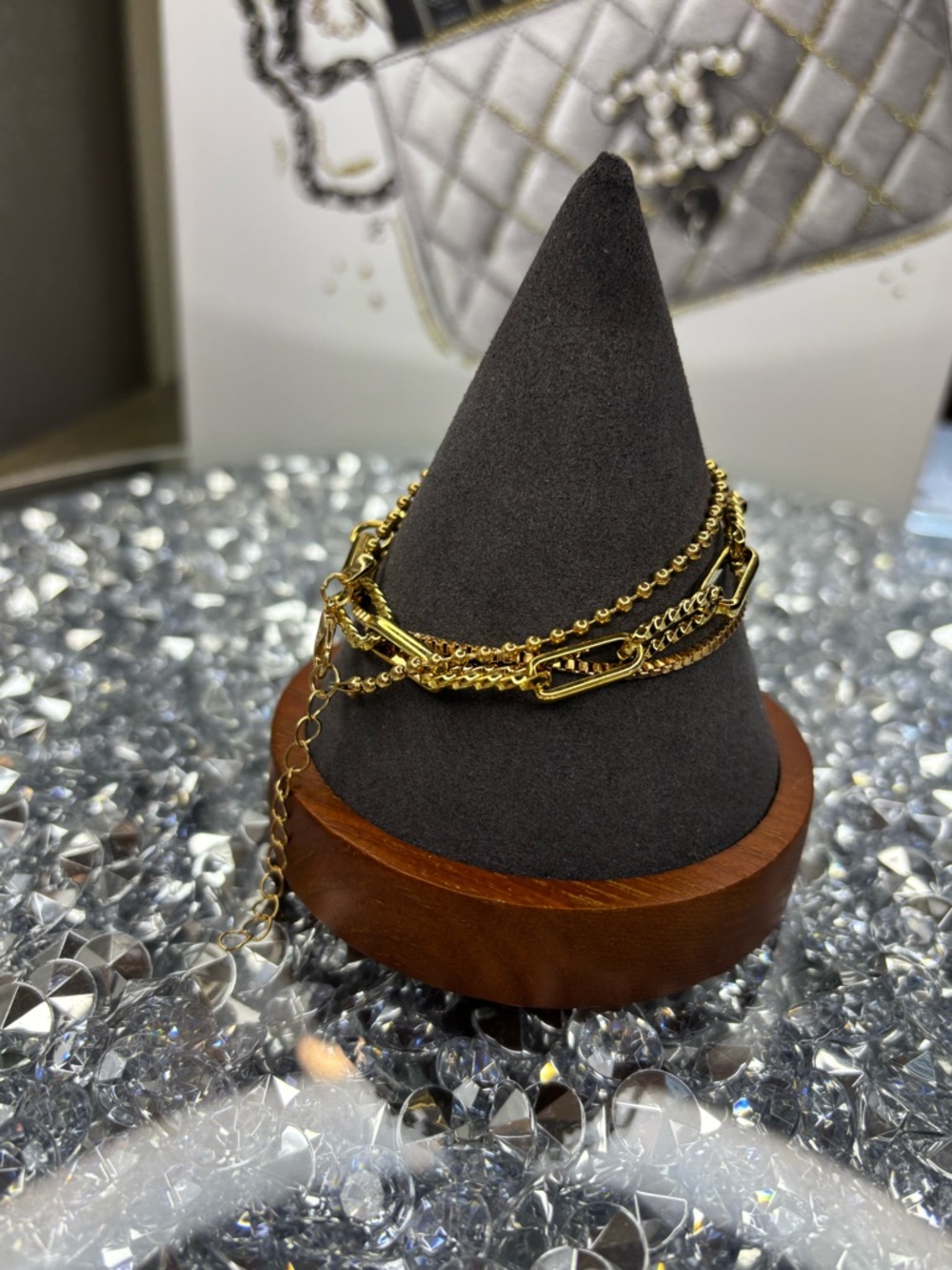 Gold-Tone Layered Chain Bracelet - Picture 4 of 7